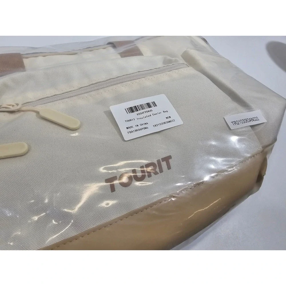 Tourit Insulated‎ Cooler Bag Lunch Tote Beige 15L Canvas Portable New in Bag